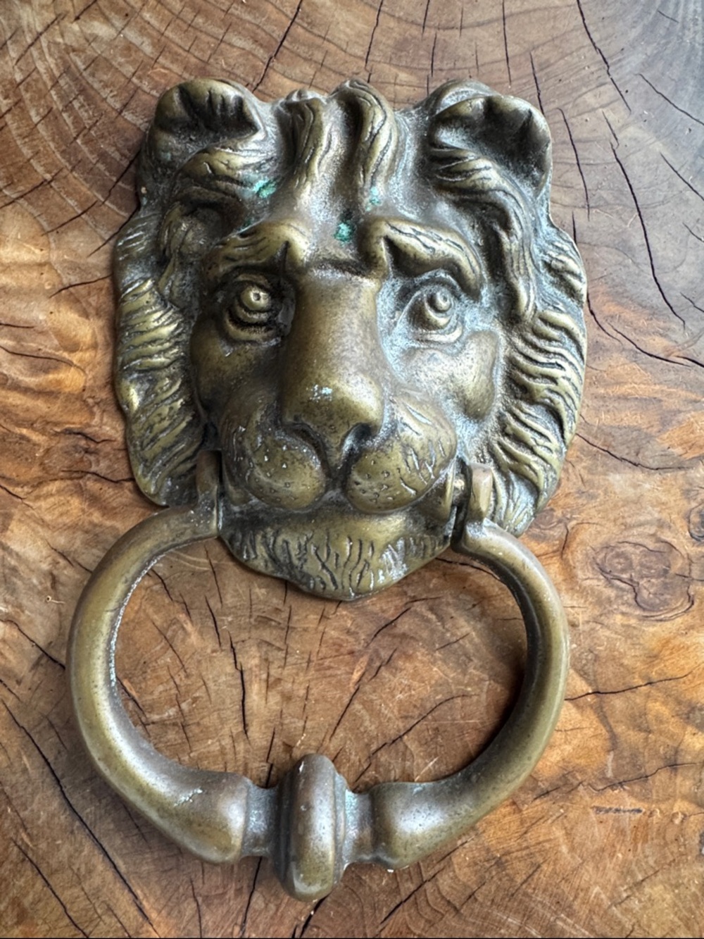 Antique Brass Lion Head Door Knocker